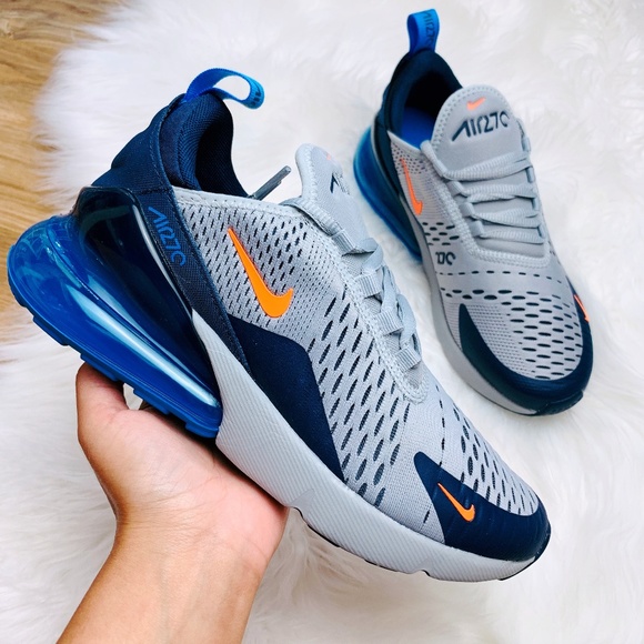 Nike Shoes - Nike Air Max 270 Grey Orange Navy